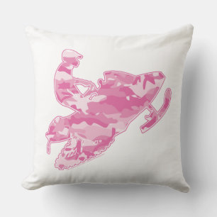 Cool Pink Camouflage Snowmobiler Kissen
