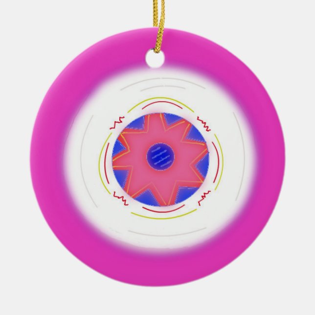 Cool Pink Frisbee Keramik Ornament (Vorne)