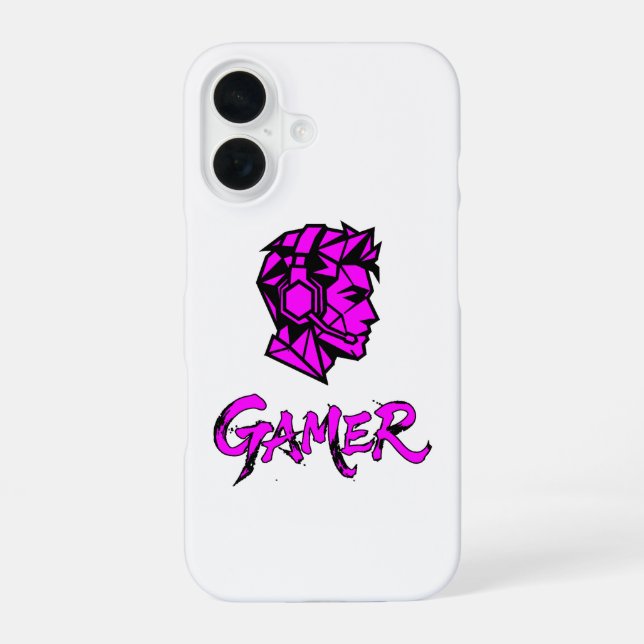 Cool Pink Geometric Gamer  iPhone 16 Hülle (Rückseite)