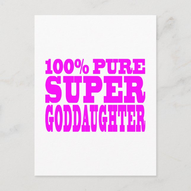 Cool Pink Gifts 4 Goddauters : Super Godtochter Postkarte (Vorderseite)