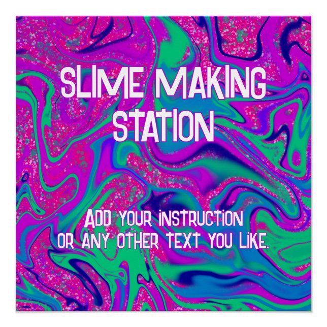 Cool Pink Groovy Girl Birthday Slime Party Custom Poster (Vorderseite)