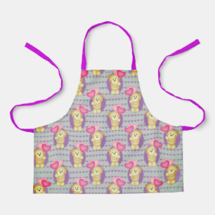 Cool Pink Hearts Teddy Bären Koch Baker Womens Kid Schürze