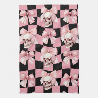 Cool Pink Kitchen Skeletton Halloween Geschirrtuch