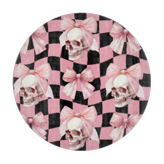 Cool Pink Kitchen Skeletton Halloween Schneidebrett