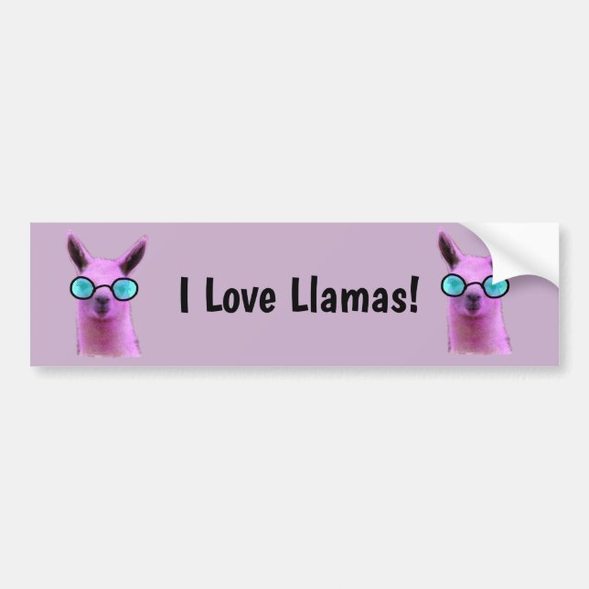 Cool Pink Llama! Autoaufkleber (Vorne)