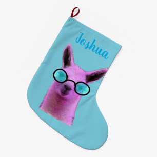 Cool Pink Llama! Custom Christmas Strumpf Großer Weihnachtsstrumpf