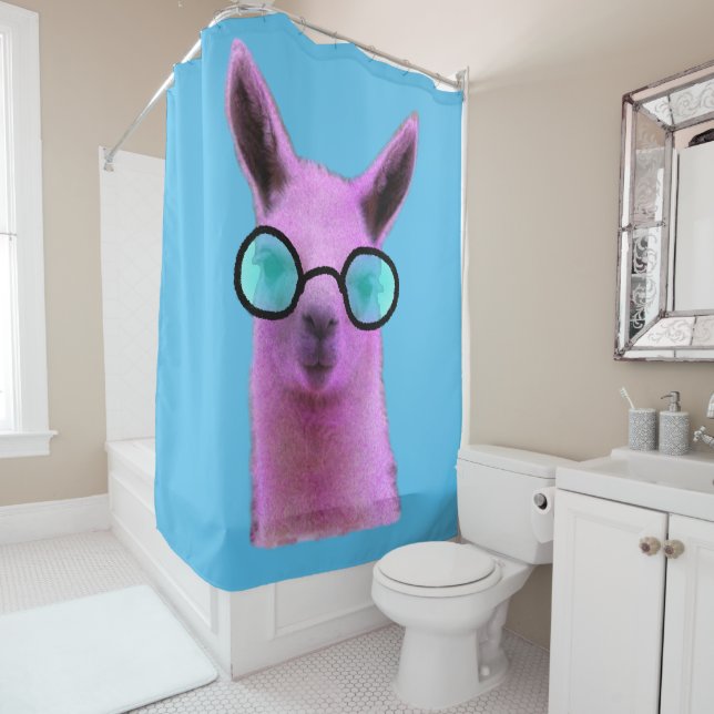 Cool Pink Llama! Duschvorhang (Beispiel)