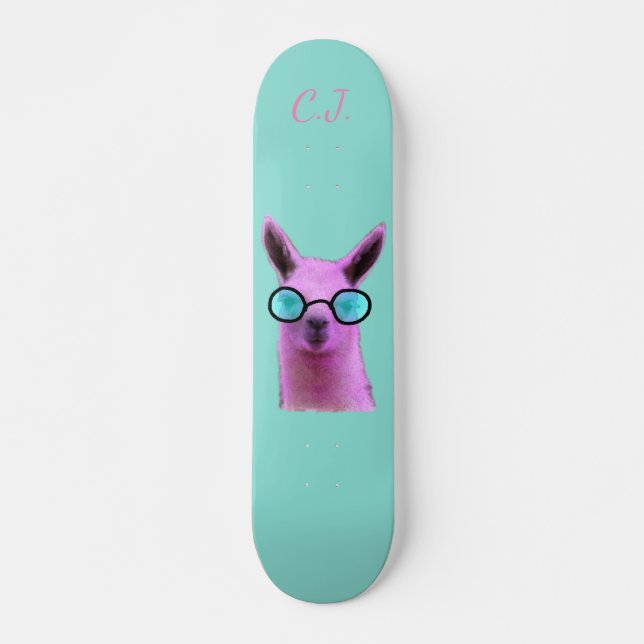 Cool Pink Llama! Flip Flops Skateboard Deck (Vorne)