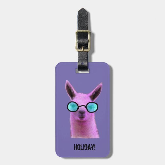 Cool Pink Llama! Gepäckmarke Gepäckanhänger (Vorderseite vertikal)