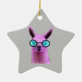 Cool Pink Llama! Keramik Ornament