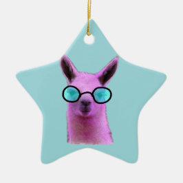 Cool Pink Llama! Keramik Ornament