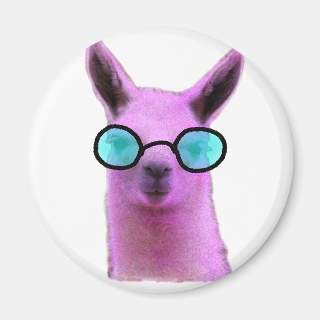 Cool Pink Llama! Magnet (Vorne)