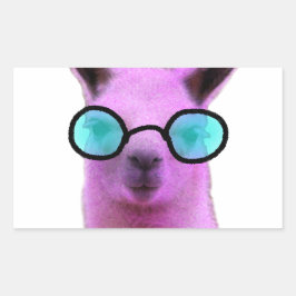 Cool Pink Llama! Rechteckiger Aufkleber