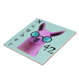 Cool Pink Llama! Seitennummer Fliese