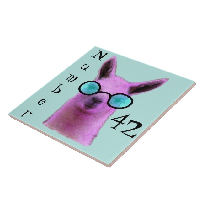 Cool Pink Llama! Seitennummer Fliese (Seite)