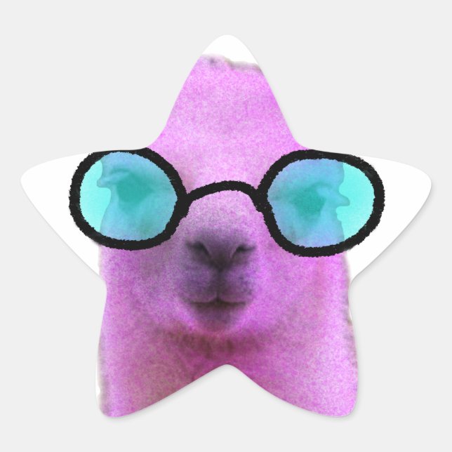 Cool Pink Llama! Stern-Aufkleber (Vorderseite)