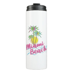 Cool Pink-Miami-Beach-Florida Graphic Thermosbecher