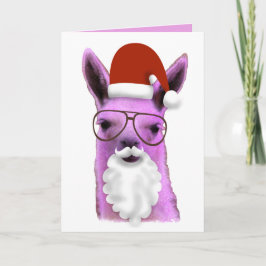 Cool Pink Weihnachtslama! Weihnachtskarte Karte