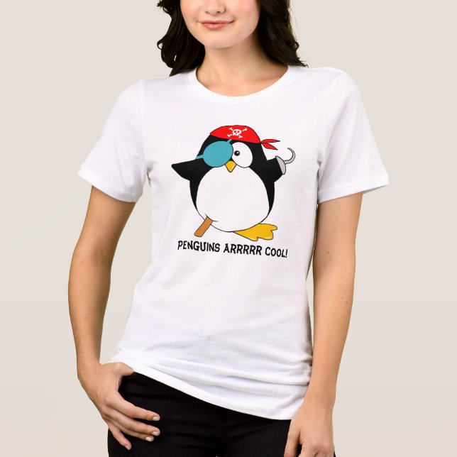 Cool Pirate Penguin Tri-Blend Shirt (Vorderseite)