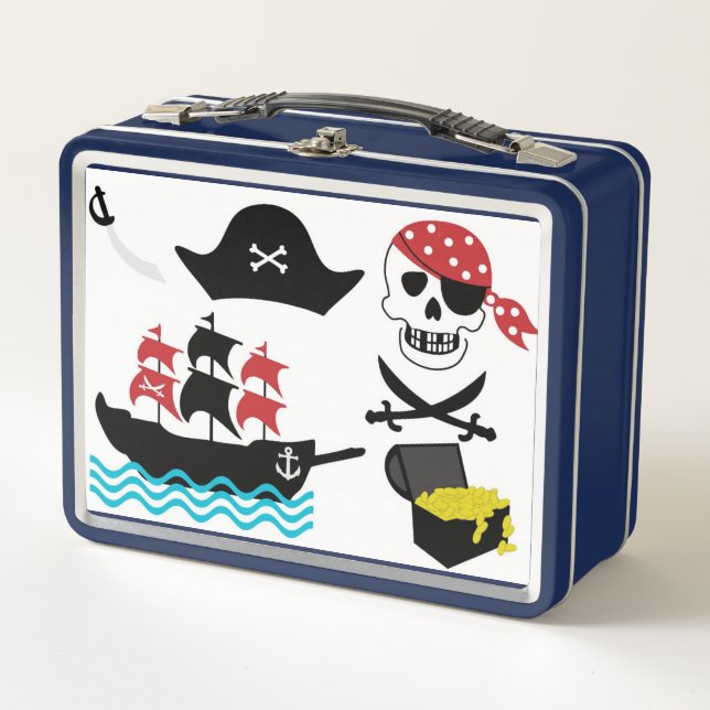Cool Pirate Skull Metall Lunch Box (Vorderseite)