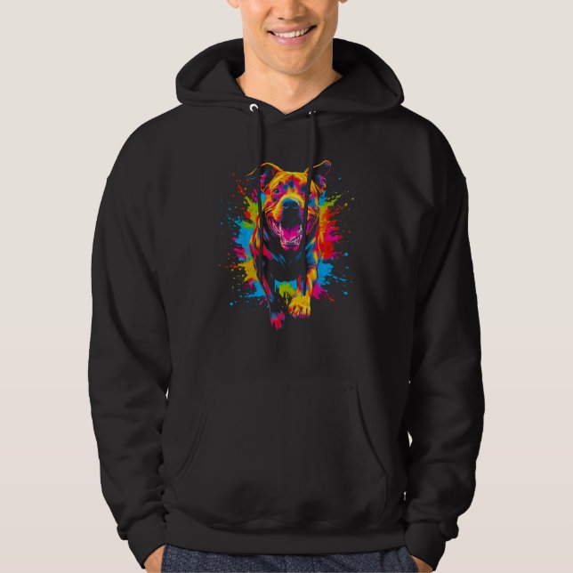 Cool Pitbull Dog Design Hoodie (Vorderseite)