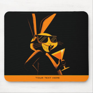 Cool Playful Retro Poster Rabbit Nightclub Mood  Mousepad