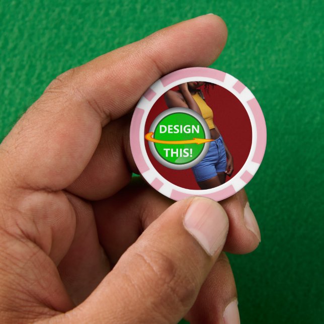 COOL! Poker-Chips - rosa - kundenspezifisch Pokerchips (Hand)