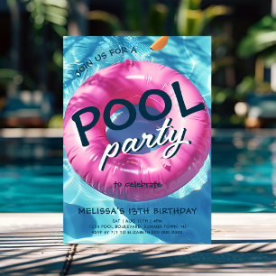 Cool Pool Party Geburtstagseinladung Einladung