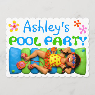 Cool Pool Party, Kinderbecken Party Einladung