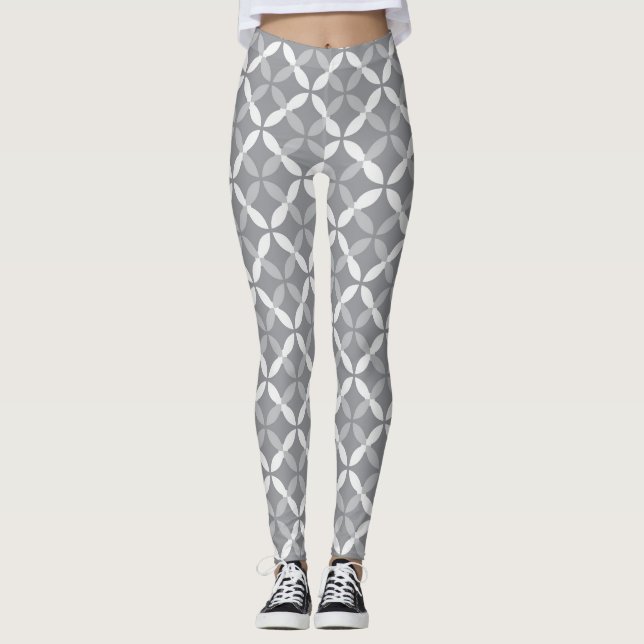 Cool Psychedelic Gray Leggings (Vorderseite)