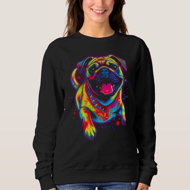 Cool Pug Dog Sweatshirt (Vorderseite)