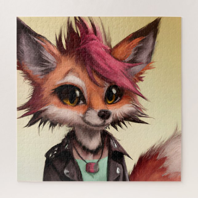 Cool Punk Rock Fox Teenager Puzzle (Vertikal)