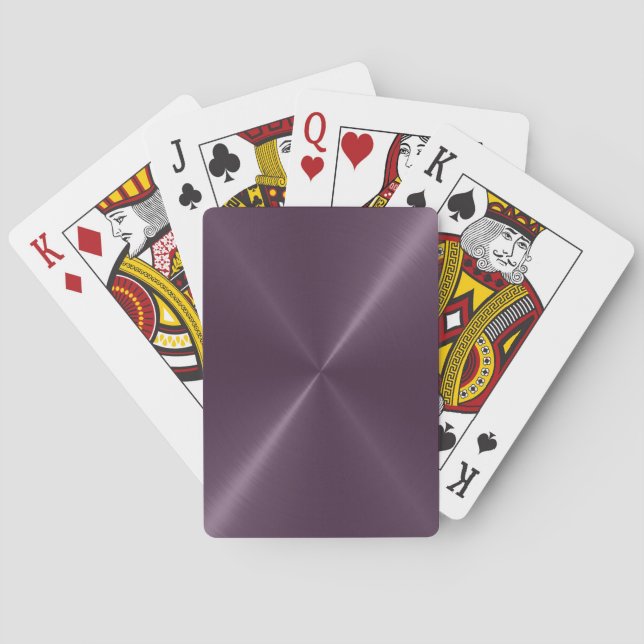 Cool Purple Stainless Shiny Metallic Playing Cards Spielkarten (Rückseite)