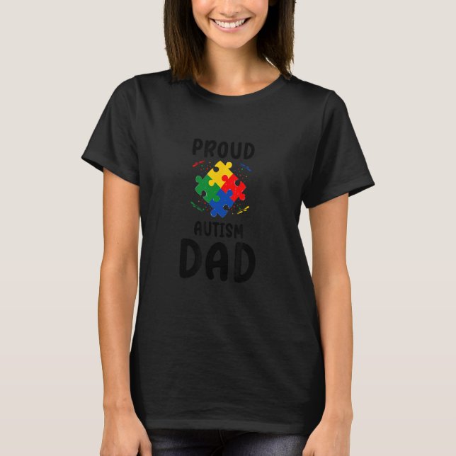 Cool Puzzle Piece Autism Support Awareness T-Shirt (Vorderseite)