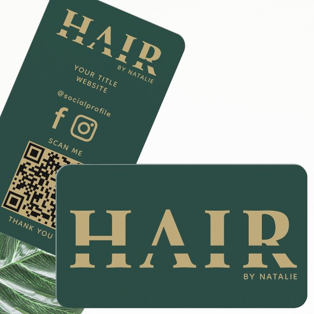 Cool QR Code Hairstylist Cosmetology Professional Visitenkarte (Von Creator hochgeladen)