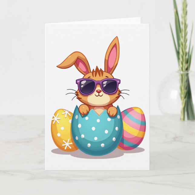 Cool Rabbit Ankündigungskarte Karte (Vorderseite)