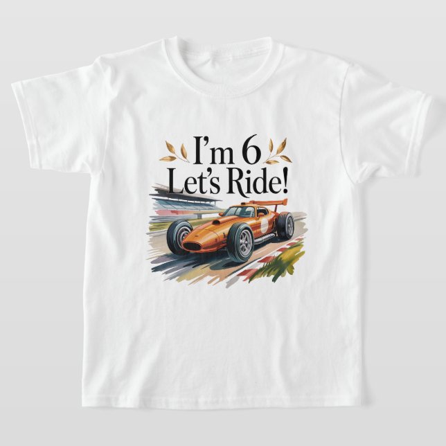 Cool Race Car Birthday Design for 6 Year Old Boys T-Shirt (Ablage )