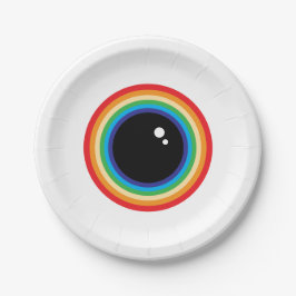 Cool Rainbow Eyeball Pappteller
