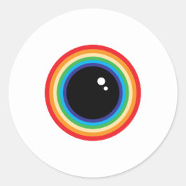 Cool Rainbow Eyeball Runder Aufkleber
