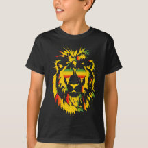 Cool Rasta Lion Dark Kids T - Shirt