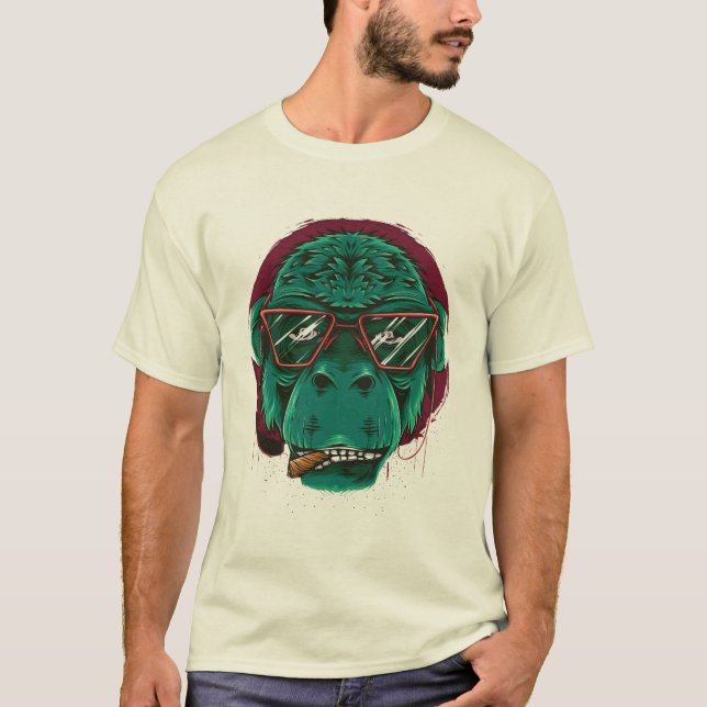 cool rauchende Affe T-Shirt (Vorderseite)