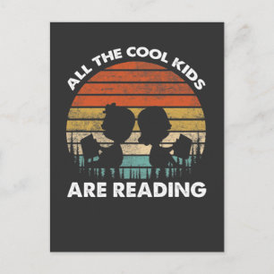 Cool Reading Kids Book Lover Children Bookworm Postkarte
