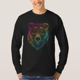 Cool realistic hand drawn BEAR in awesome colors T-Shirt