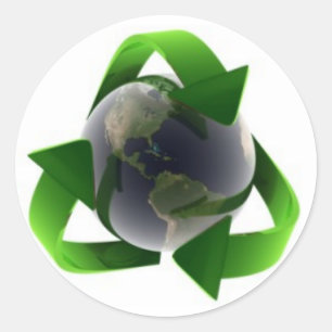 cool recyceln Sie Logo Runder Aufkleber