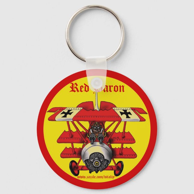 Cool red baron plane keychain design schlüsselanhänger (Vorderseite)
