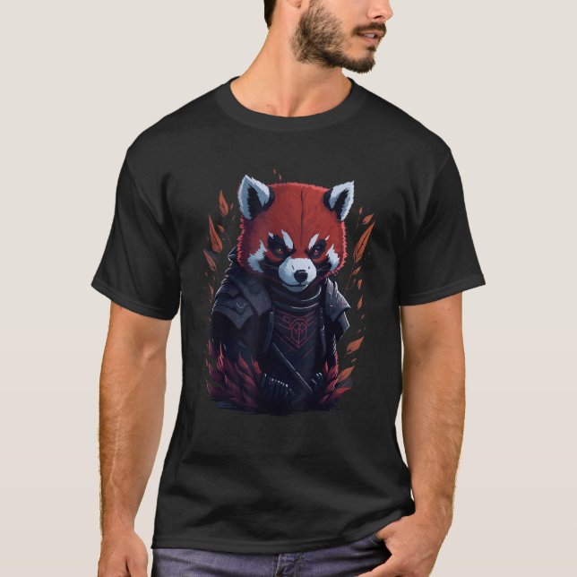 Cool Red Panda Samurai Grafik Männer Frauen Kind T-Shirt (Vorderseite)