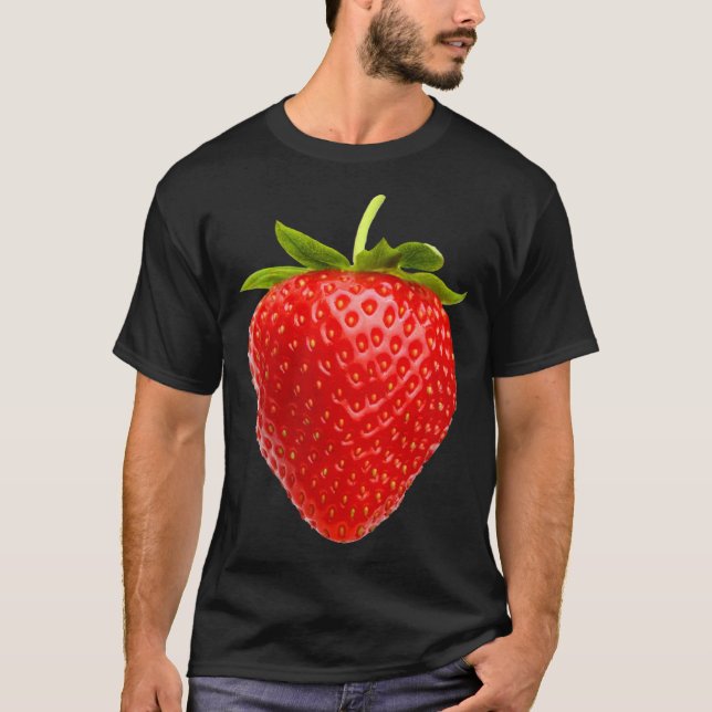 Cool Red Strawberry Illustration Novelty Graphic D T-Shirt (Vorderseite)