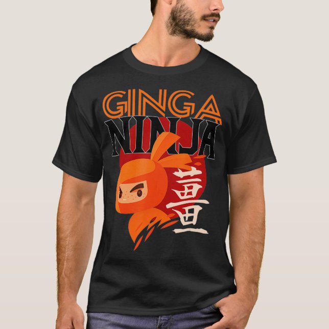 Cool Redhead Ginga Ninja Funny Ginger Ninja Gesche T-Shirt (Vorderseite)