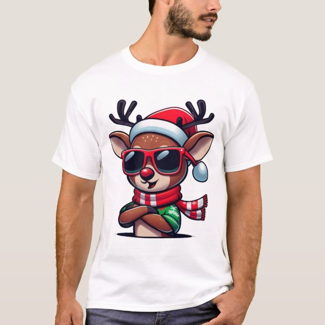 Cool Rentier Christmas Vibes Men's T - Shirt (Vorderseite)