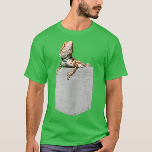 Cool Reptile Liebt Fake Pocket Bart Dragon Lizar T-Shirt